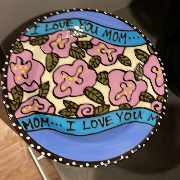 I love you mom retro vintage small cake stand - Picture 4 of 8